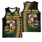 Personalized Jamaican Reggae-One Love Basketball Jersey Tribal African Pattern and Roaring Lion - African Pride