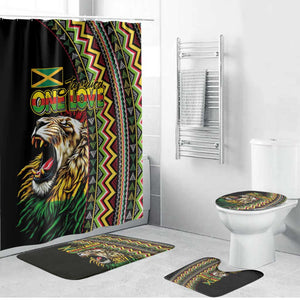Jamaican Reggae-One Love Bathroom Set Tribal African Pattern and Roaring Lion - African Pride
