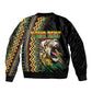 Personalized Jamaican Reggae-One Love Bomber Jacket Tribal African Pattern and Roaring Lion - African Pride