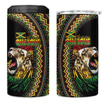 Jamaican Reggae-One Love 4 in 1 Can Cooler Tumbler Tribal African Pattern and Roaring Lion - African Pride