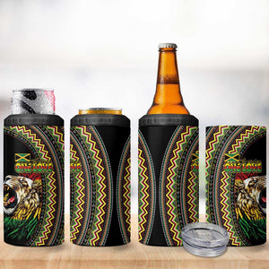 Jamaican Reggae-One Love 4 in 1 Can Cooler Tumbler Tribal African Pattern and Roaring Lion - African Pride