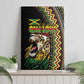 Jamaican Reggae-One Love Canvas Wall Art Tribal African Pattern and Roaring Lion - African Pride