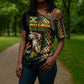 Personalized Jamaican Reggae-One Love Cross Shoulder Shirt Tribal African Pattern and Roaring Lion - African Pride