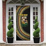 Personalized Jamaican Reggae-One Love Door Cover Tribal African Pattern and Roaring Lion - African Pride