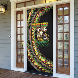 Personalized Jamaican Reggae-One Love Door Cover Tribal African Pattern and Roaring Lion - African Pride