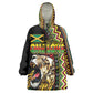 Personalized Jamaican Reggae-One Love Kid Wearable Blanket Hoodie Tribal African Pattern and Roaring Lion - African Pride