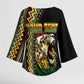 Personalized Jamaican Reggae-One Love Kimono Sleeve Blouse Tribal African Pattern and Roaring Lion - African Pride