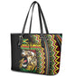 Jamaican Reggae-One Love Leather Tote Bag Tribal African Pattern and Roaring Lion - African Pride