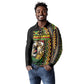 Personalized Jamaican Reggae-One Love Long Sleeve Polo Shirt Tribal African Pattern and Roaring Lion - African Pride