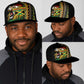 Jamaican Reggae-One Love Mesh Trucker Cap Tribal African Pattern and Roaring Lion - African Pride