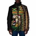 Personalized Jamaican Reggae-One Love Padded Jacket Tribal African Pattern and Roaring Lion - African Pride