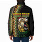 Personalized Jamaican Reggae-One Love Padded Jacket Tribal African Pattern and Roaring Lion - African Pride