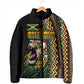 Personalized Jamaican Reggae-One Love Padded Jacket Tribal African Pattern and Roaring Lion - African Pride