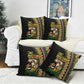 Jamaican Reggae-One Love Pillow Cover Tribal African Pattern and Roaring Lion - African Pride