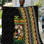 Jamaican Reggae-One Love Quilt Tribal African Pattern and Roaring Lion - African Pride