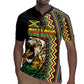 Personalized Jamaican Reggae-One Love Rugby Jersey Tribal African Pattern and Roaring Lion LT03