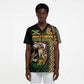 Personalized Jamaican Reggae-One Love Scrub Top Tribal African Pattern and Roaring Lion - African Pride