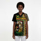 Personalized Jamaican Reggae-One Love Scrub Top Tribal African Pattern and Roaring Lion - African Pride