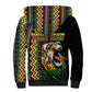 Personalized Jamaican Reggae-One Love Sherpa Hoodie Tribal African Pattern and Roaring Lion - African Pride