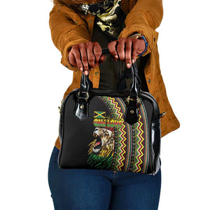 Jamaican Reggae-One Love Shoulder Handbag Tribal African Pattern and Roaring Lion - African Pride
