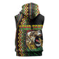Personalized Jamaican Reggae-One Love Sleeveless Hoodie Tribal African Pattern and Roaring Lion - African Pride