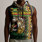 Personalized Jamaican Reggae-One Love Sleeveless Hoodie Tribal African Pattern and Roaring Lion - African Pride