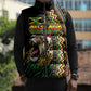 Personalized Jamaican Reggae-One Love Sleeveless Puffer Jacket Tribal African Pattern and Roaring Lion - African Pride