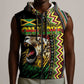 Personalized Jamaican Reggae-One Love Sleeveless Zip Hoodie Tribal African Pattern and Roaring Lion - African Pride
