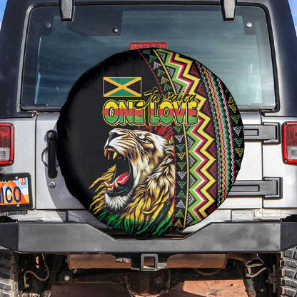Jamaican Reggae-One Love Spare Tire Cover Tribal African Pattern and Roaring Lion - African Pride