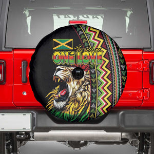 Jamaican Reggae-One Love Spare Tire Cover Tribal African Pattern and Roaring Lion - African Pride