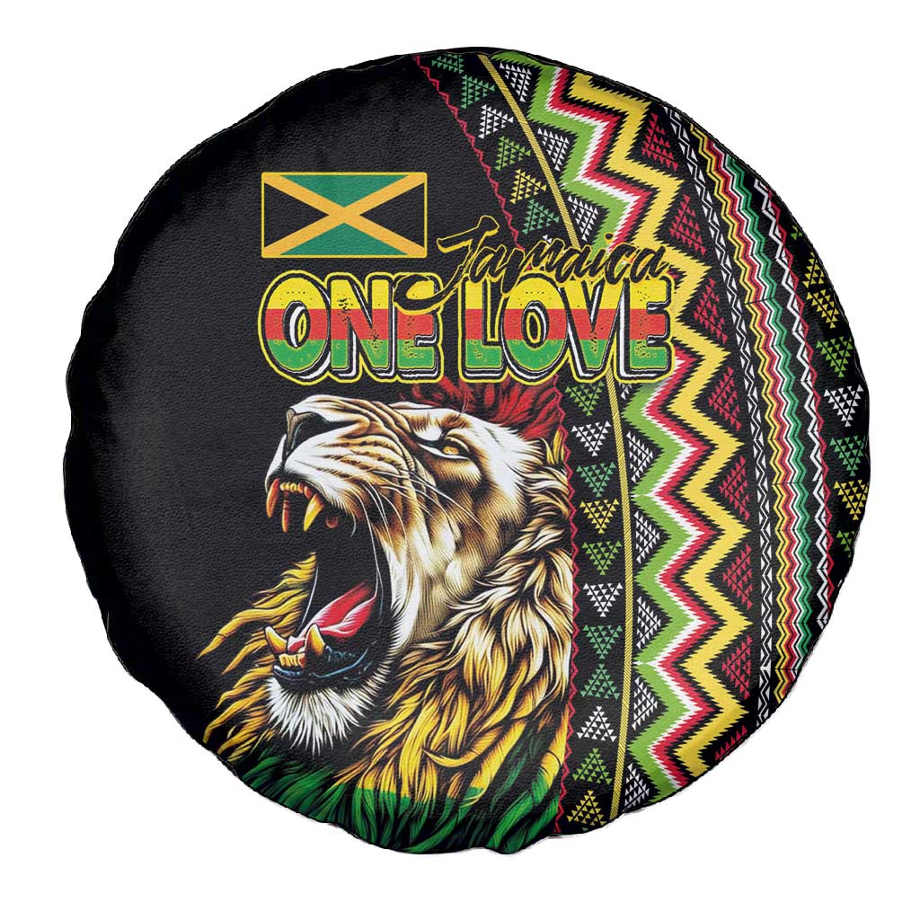 Jamaican Reggae-One Love Spare Tire Cover Tribal African Pattern and Roaring Lion - African Pride