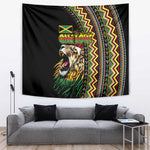 Jamaican Reggae-One Love Tapestry Tribal African Pattern and Roaring Lion - African Pride