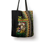 Jamaican Reggae-One Love Tote Bag Tribal African Pattern and Roaring Lion - African Pride