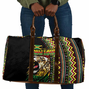 Jamaican Reggae-One Love Travel Bag Tribal African Pattern and Roaring Lion - African Pride