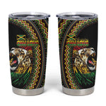 Jamaican Reggae-One Love Tumbler Cup Tribal African Pattern and Roaring Lion - African Pride