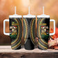 Jamaican Reggae-One Love Tumbler With Handle Tribal African Pattern and Roaring Lion - African Pride