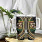 Jamaican Reggae-One Love Tumbler With Handle Tribal African Pattern and Roaring Lion - African Pride