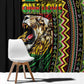 Jamaican Reggae-One Love Window Curtain Tribal African Pattern and Roaring Lion - African Pride