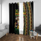 Jamaican Reggae-One Love Window Curtain Tribal African Pattern and Roaring Lion - African Pride