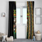 Jamaican Reggae-One Love Window Curtain Tribal African Pattern and Roaring Lion - African Pride