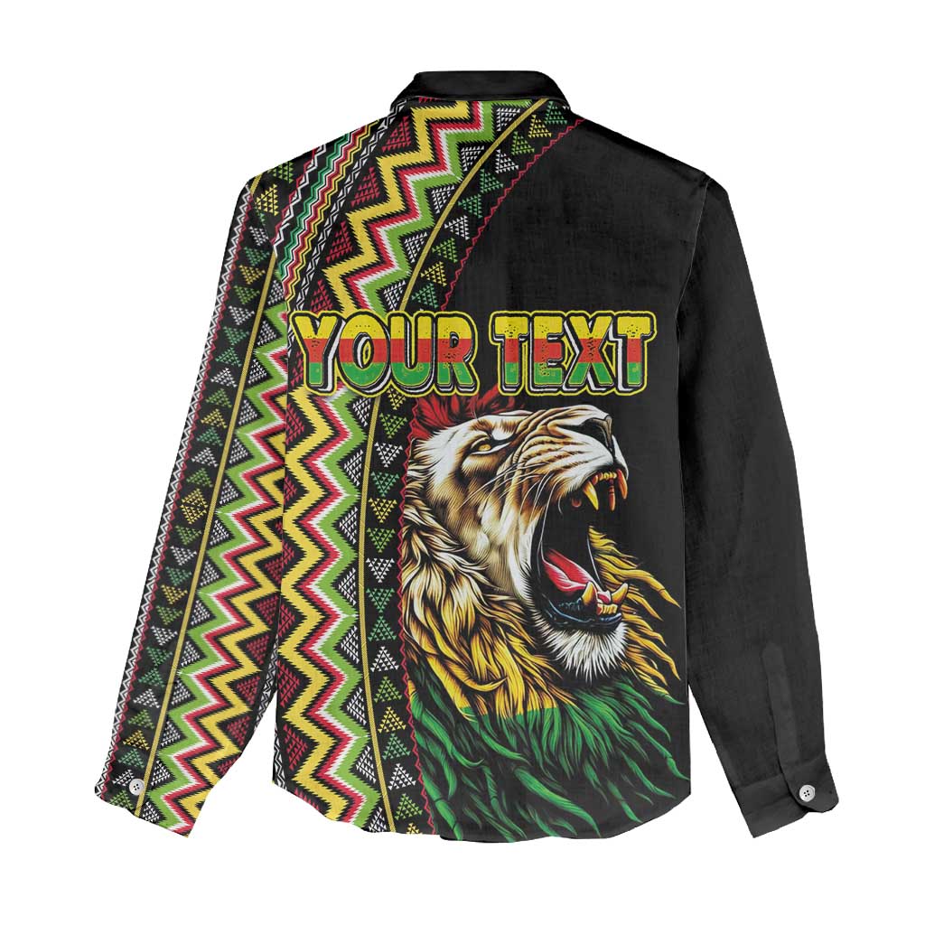 Personalized Jamaican Reggae-One Love Women Casual Shirt Tribal African Pattern and Roaring Lion - African Pride