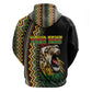 Personalized Jamaican Reggae-One Love Zip Hoodie Tribal African Pattern and Roaring Lion - African Pride