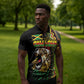 Personalized Jamaican Reggae-One Love Zipper Polo Shirt Tribal African Pattern and Roaring Lion - African Pride