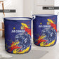 DR Congo Football Leopard Mascot Laundry Basket Fierce Leopard Art National Flag Colors