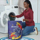 DR Congo Football Leopard Mascot Laundry Basket Fierce Leopard Art National Flag Colors