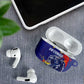 DR Congo Football Leopard Mascot AirPods Case Fierce Leopard Art National Flag Colors