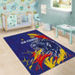 DR Congo Football Leopard Mascot Area Rug Fierce Leopard Art National Flag Colors