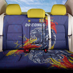DR Congo Football Leopard Mascot Back Car Seat Cover Fierce Leopard Art National Flag Colors