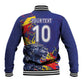 Custom DR Congo Football Leopard Mascot Baseball Jacket Fierce Leopard Art National Flag Colors