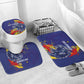 DR Congo Football Leopard Mascot Bathroom Set Fierce Leopard Art National Flag Colors